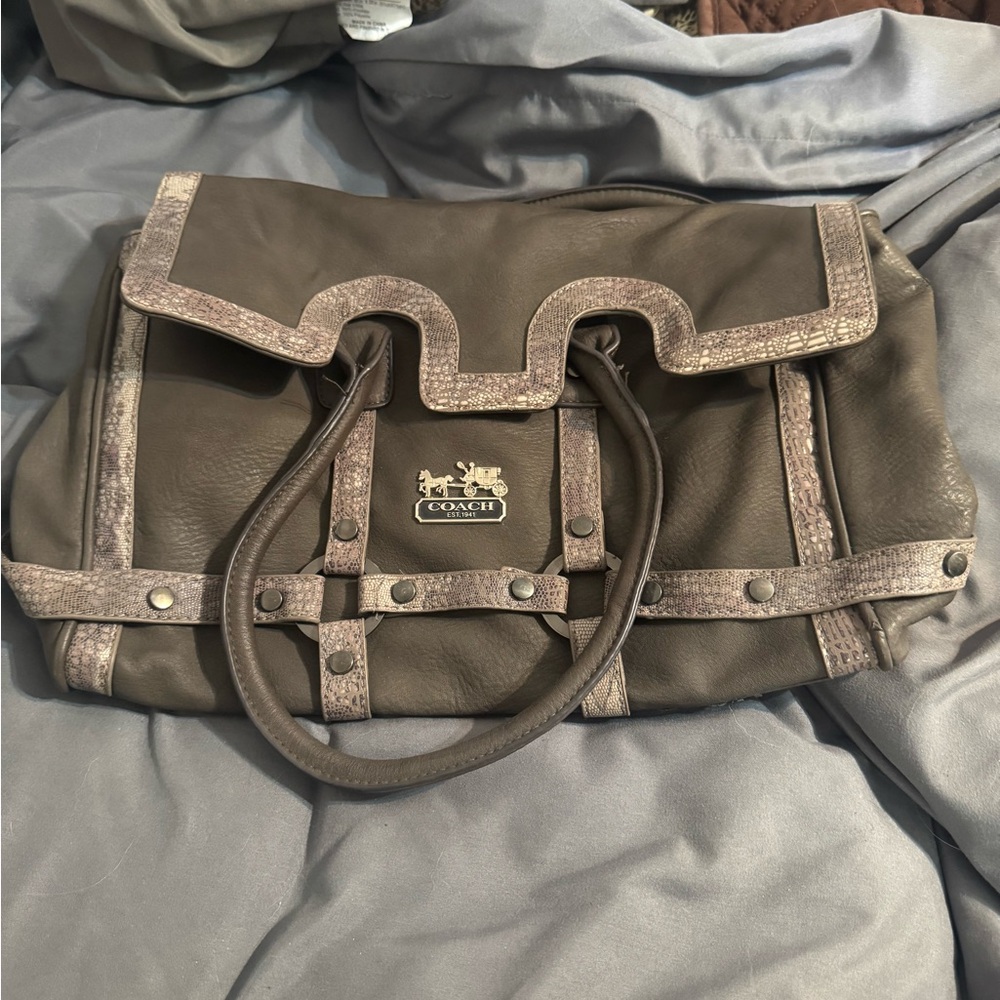 Coach Grey Leather Satchel